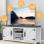 Rustic Fireplace TV Stand, Detachable, White/Grey/Brown, 147x40x62cm, MDF, Living Room-730995311-737041049