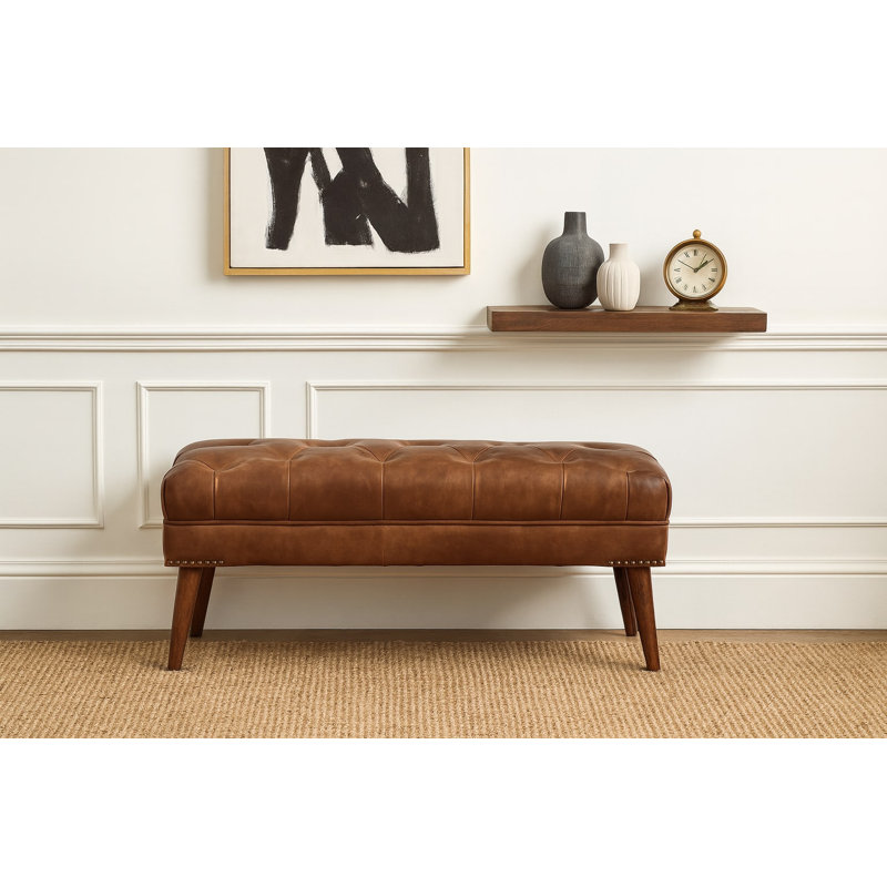 Banc en cuir véritable Alekzandra