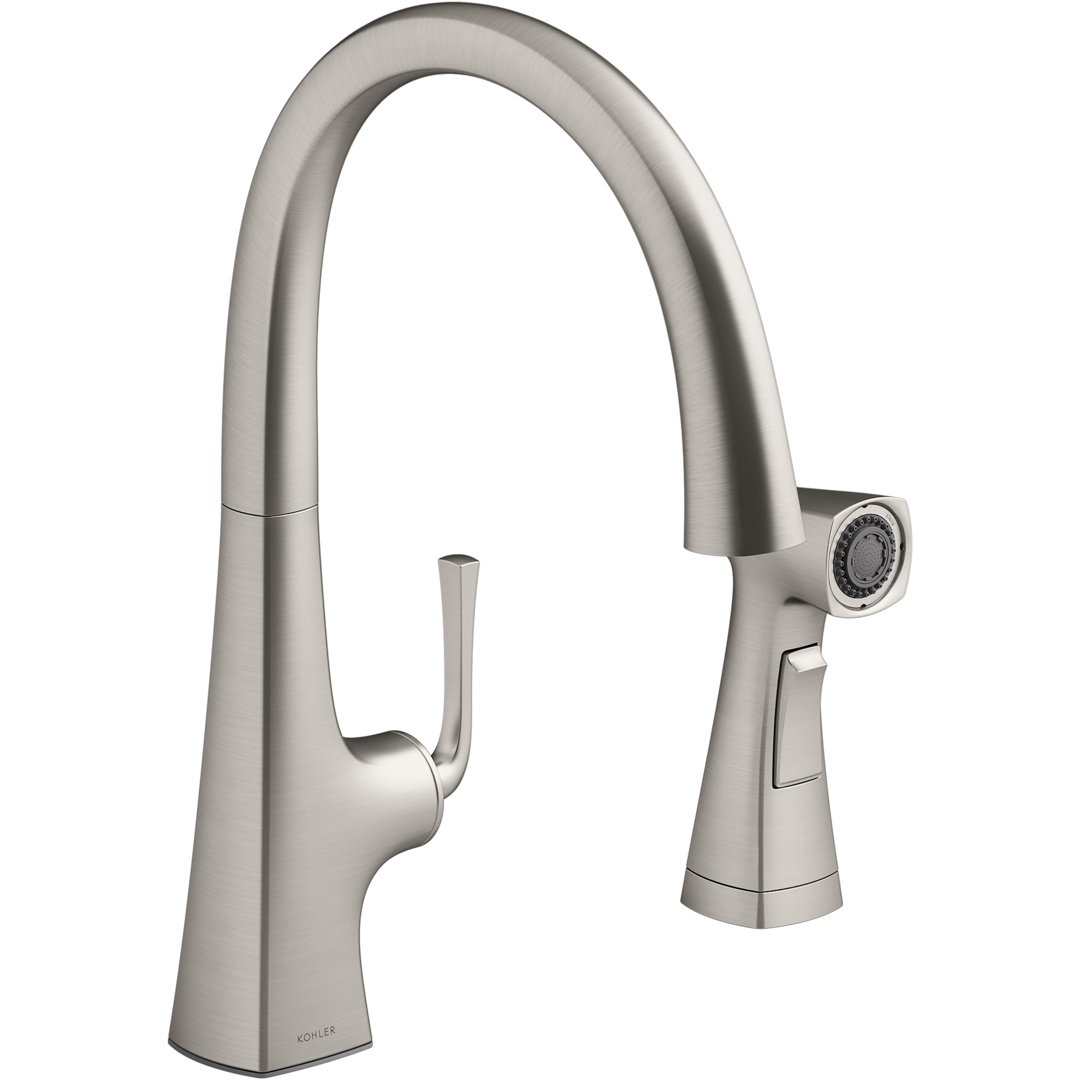 Graze Kitchen Sink Swing Spout Faucet With Sidespray Kohler 