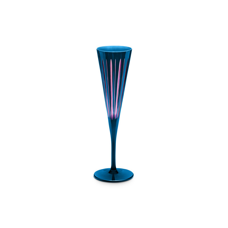 Prism Champagne Flutes - Blue S/4