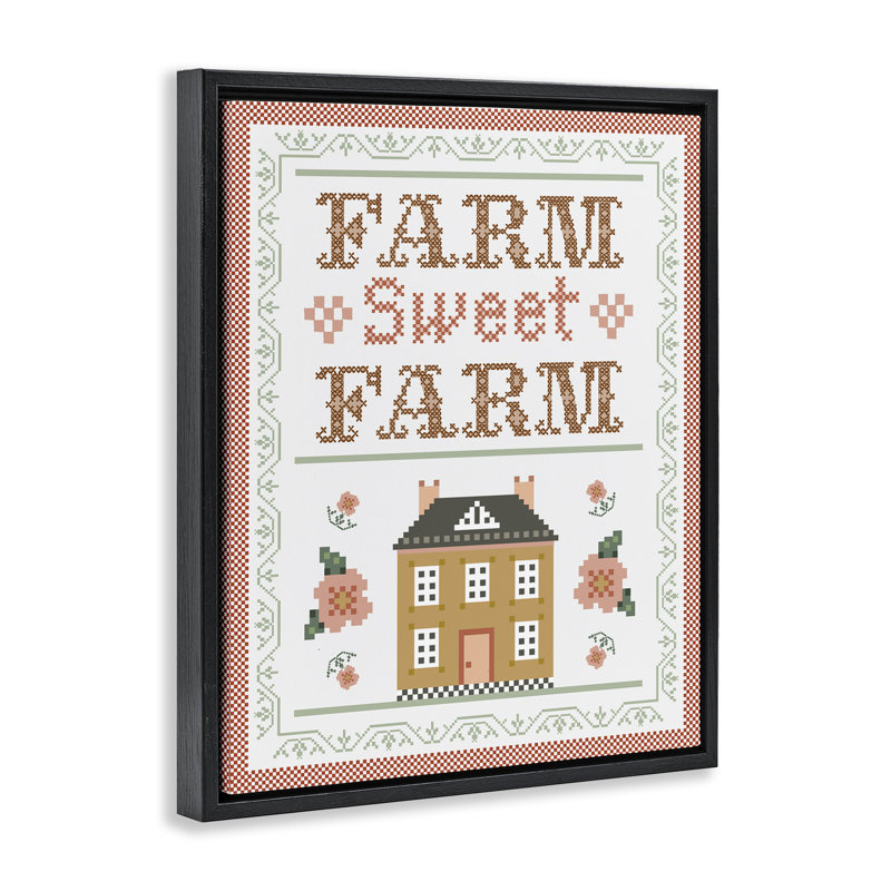 Art mural sur toile flottante Sweet Farm, Cadre flottant noir de jais, H 21 po x l 17 po
