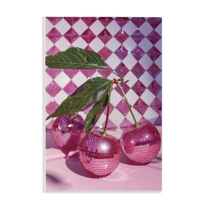 Plaque murale Groovy Cherry Disco Balls, design par LSR Design Studio, H 15 po x l 10 po
