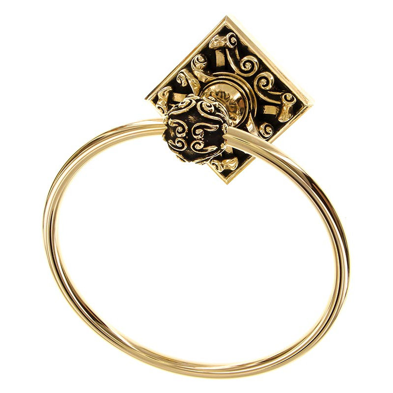 Sforza Towel Ring, Antique Gold