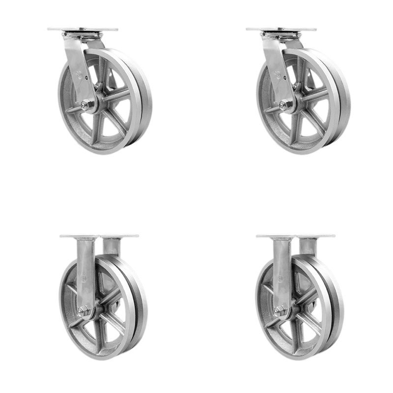 4 Piece Semi Steel Caster Set