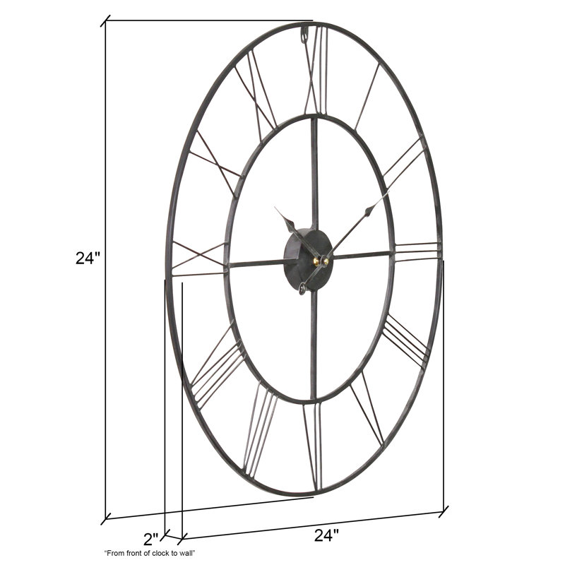 Alpin Round Metal Farmhouse Wall Clock