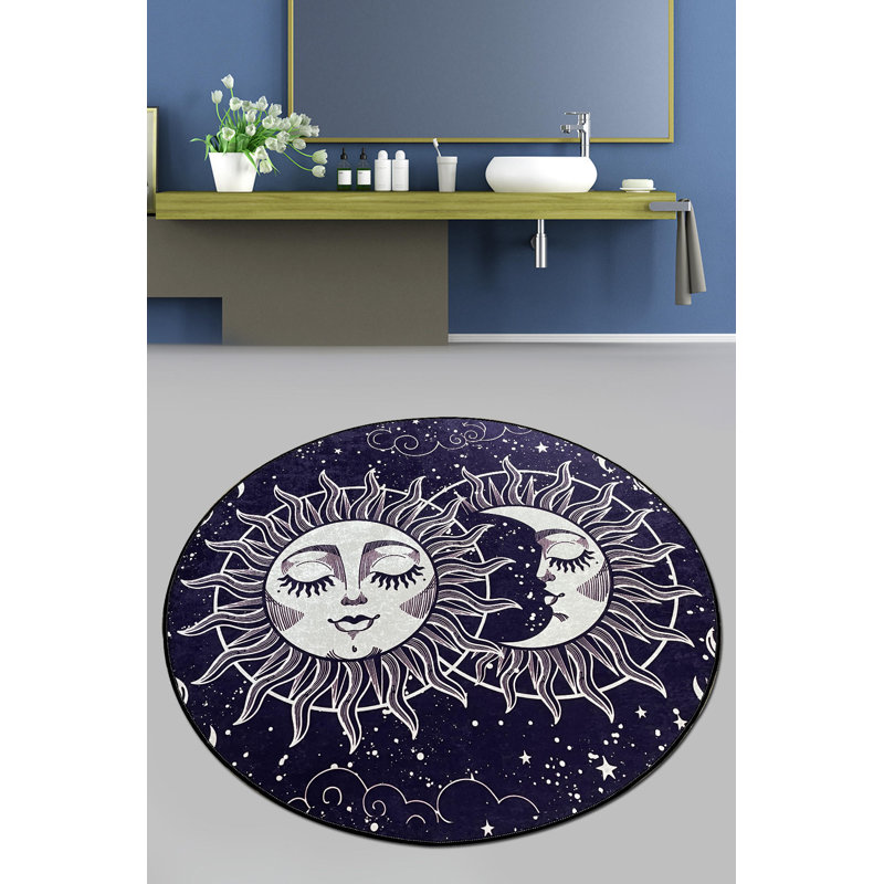 Tapis de bain antibactérien antidérapant, 55,1 pouces de diamètre, 100% polyester, 24,7 oz / m² | Hauteur des poils: 0,4 po | Lavable à la machine, durable et facile à nettoyer | Parfait pour la sécurité et le confort de la salle de bain