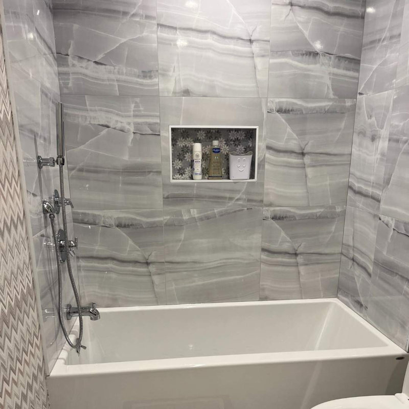 Amsterdam 24" x 24" Glossy Porcelain Floor and Wall Tile, Gris
