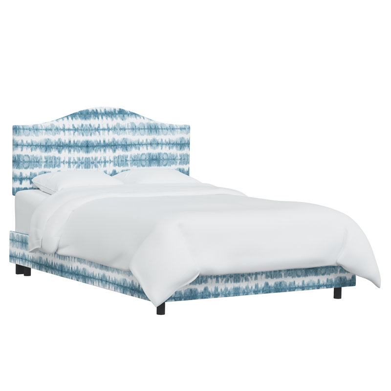 Lit tapissier standard Tangela, Simple, Gris anthracite rayé Fritz, OCÉAN RAYÉ OBU