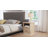 22" Large Tabletop Round Corner Nightstand with Charging Station Fluted Design with 3 Drawers-1923204105