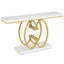 Modern Faux Marble Console Table With Gold Geometric Base For Elegant And Functional Home Decor
