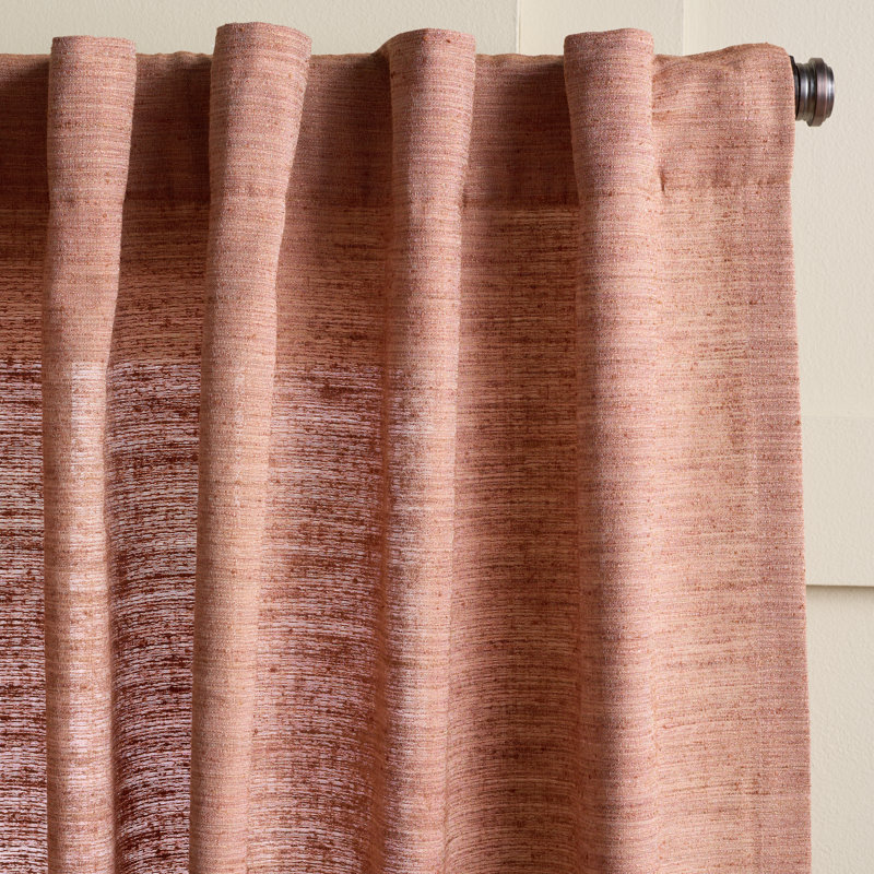 Polyester Solid Color Room Darkening Curtain, 52" W x 96" L, Cayenne Red