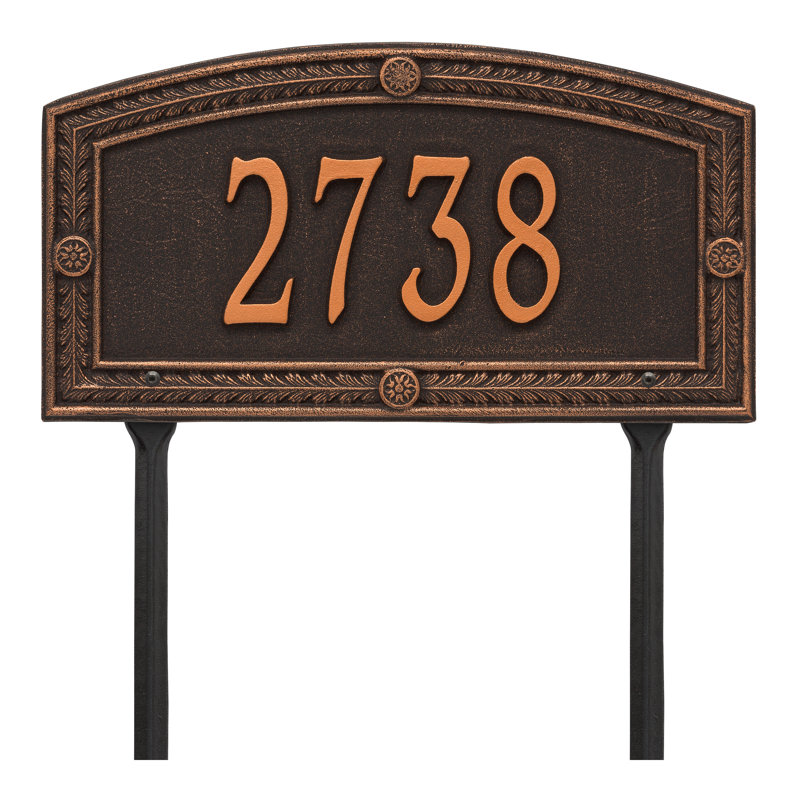 Plaque d'adresse personnalisée sur 1 ligne Hamilton, Bronze huilé, Oui