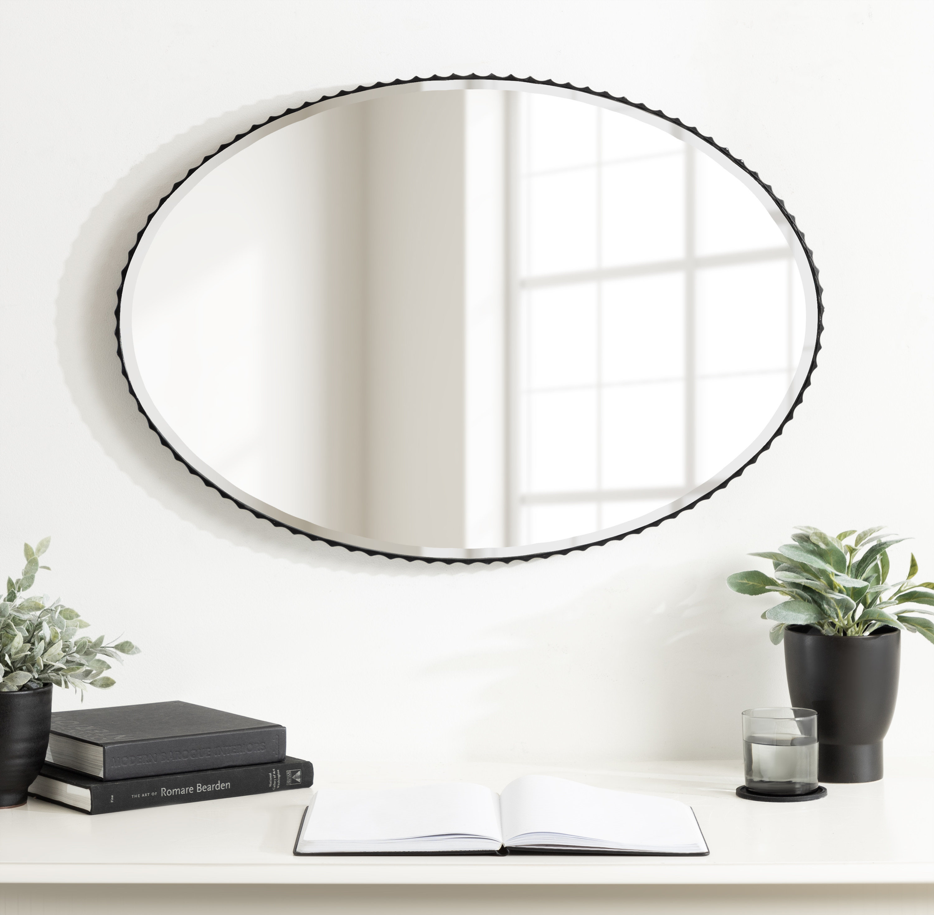 Lark Manor™ Anant Oval Fluted Wall Mirror | Wayfair