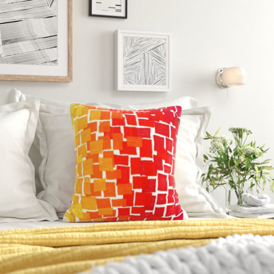 Coussin décoratif carreaux ombré