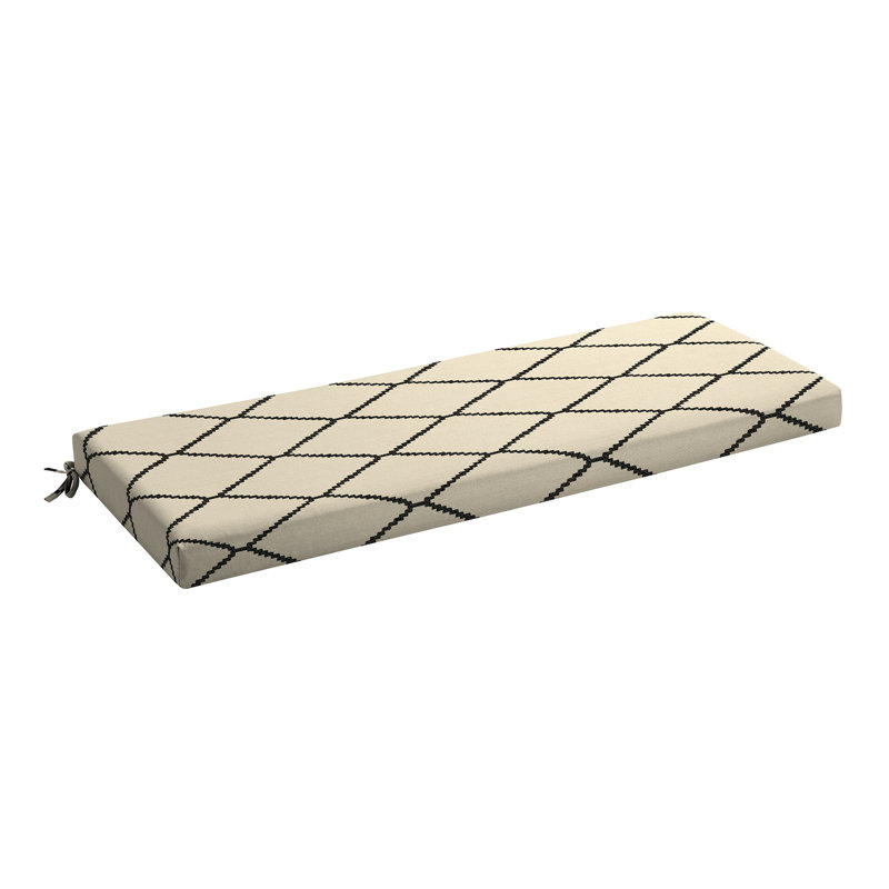 ARDEN Foam Outdoor Bench Cushion, 48 x 18, made with ProFoam, Tan Diamond Trellis