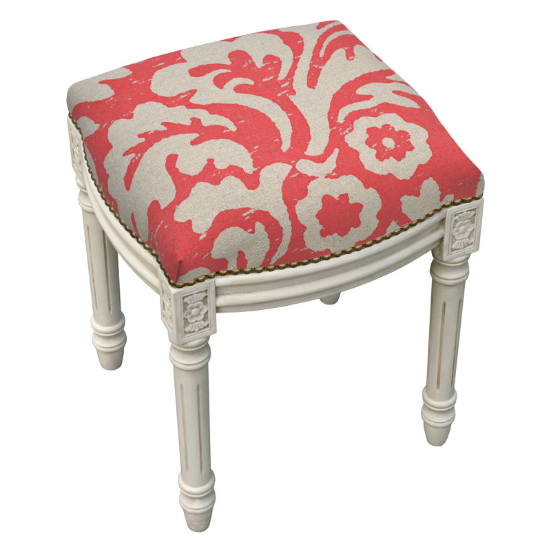 Tabouret de coiffeuse Alameda, Corail rouge