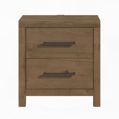 Nightstands Bedroom Engineered Wood Contemporary Set of 2 Brown