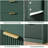 Fluted 5 Drawer Dresser for Bedroom, 43" Tall Modern Chest of Drawers with Large Storage and Metal Handle, Wooden Dresser Organizer for Bedroom, Living Room, Hallway, Green-1244070113