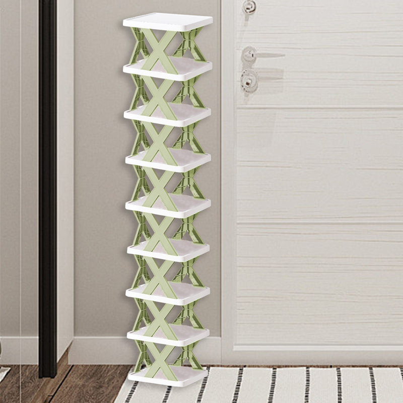Petite tablette multi-couches en plastique, 51.2" H x 9.45" W x 10.2" D, Green