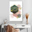 Rose, vert, géométrique I-1284817041