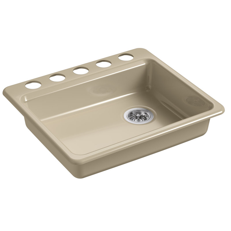 Riverby 25" L x 22" W Undermount Single Bowl Kitchen Sink, Mexican Sand