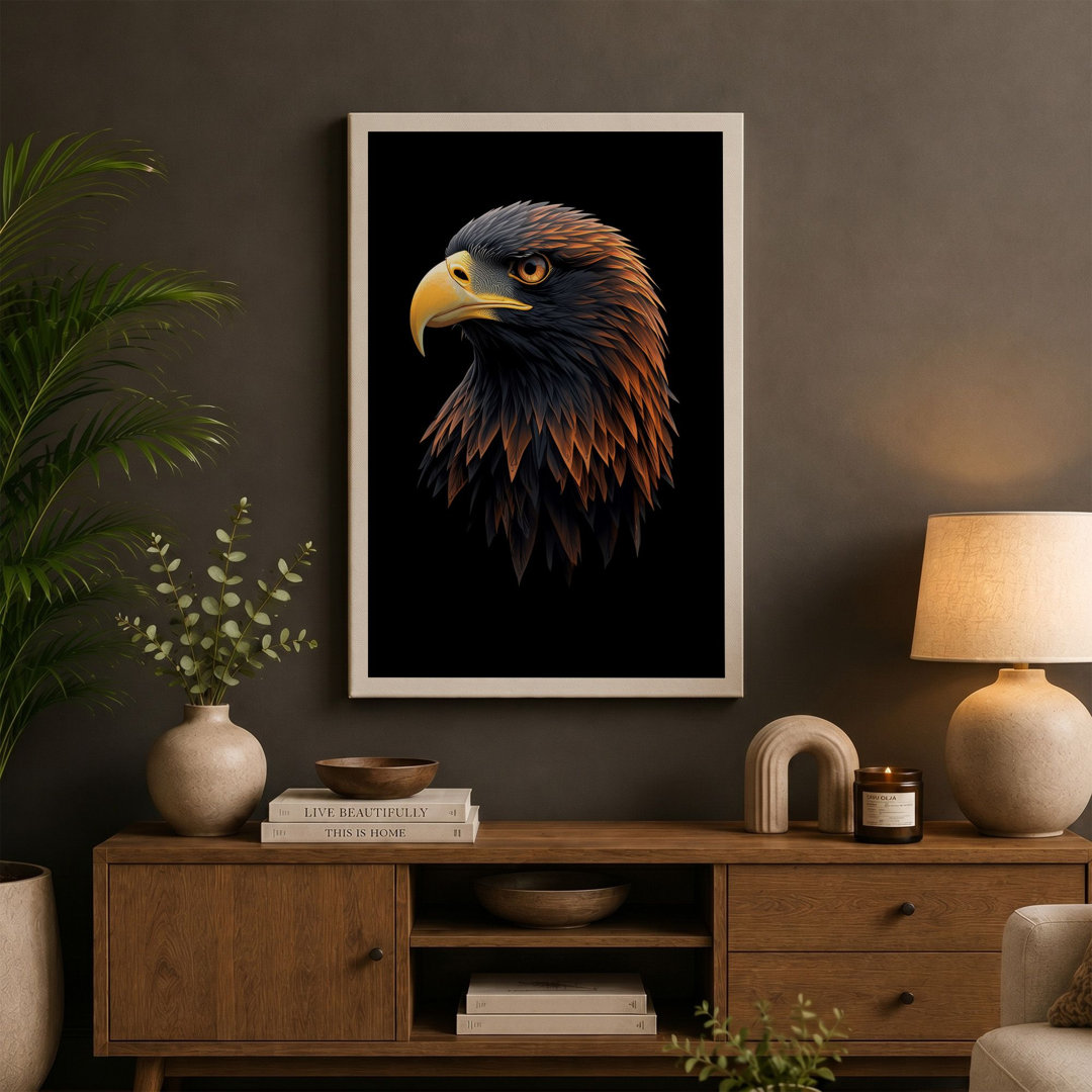 Bald Eagle Profile Modern - Wrapped Canvas
