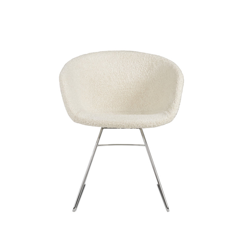 Fauteuil Tribeca, Chrome, Blanc cassé