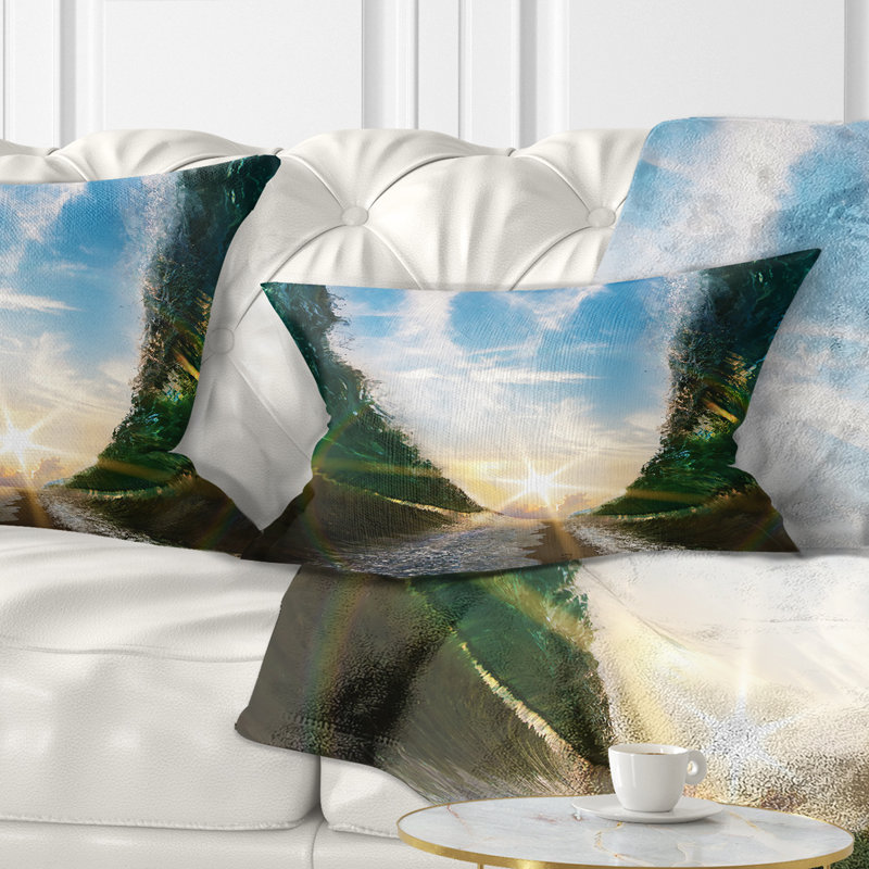Coussin marin vers le soleil, Rectangulaire, 12 po x 20 po