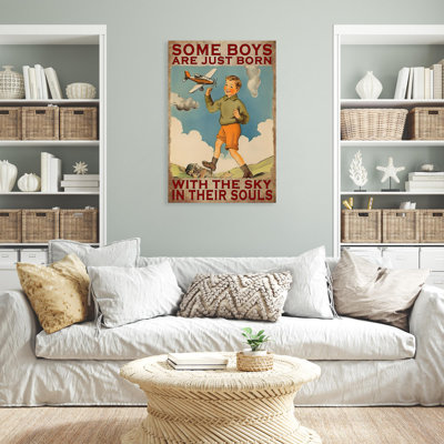 «Some Boy Are Just Born With The Sky», reproduction d'art graphique sur toile tendue 1 pièce