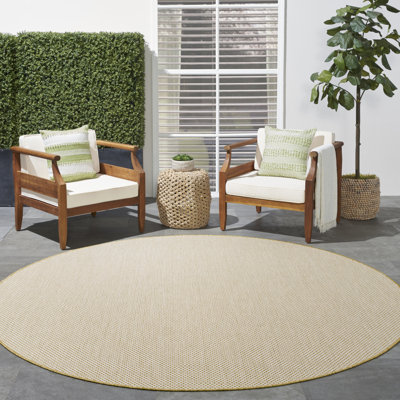  Courtyard 5' x Round Natural Modern Rug