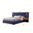 Velvet Bed Frame/Vertical Channel Tufted Wingback Headboard-1869753872