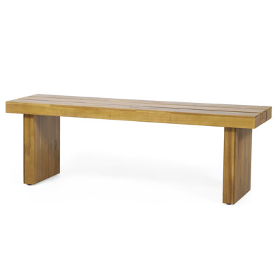 Wood Bench For Outdoor Area With Rustic Elegance, 55.38"X15.67"X18.84 Design Patio Bench, Enhances Space, 55.38"W X 15.67"D 18.84"H