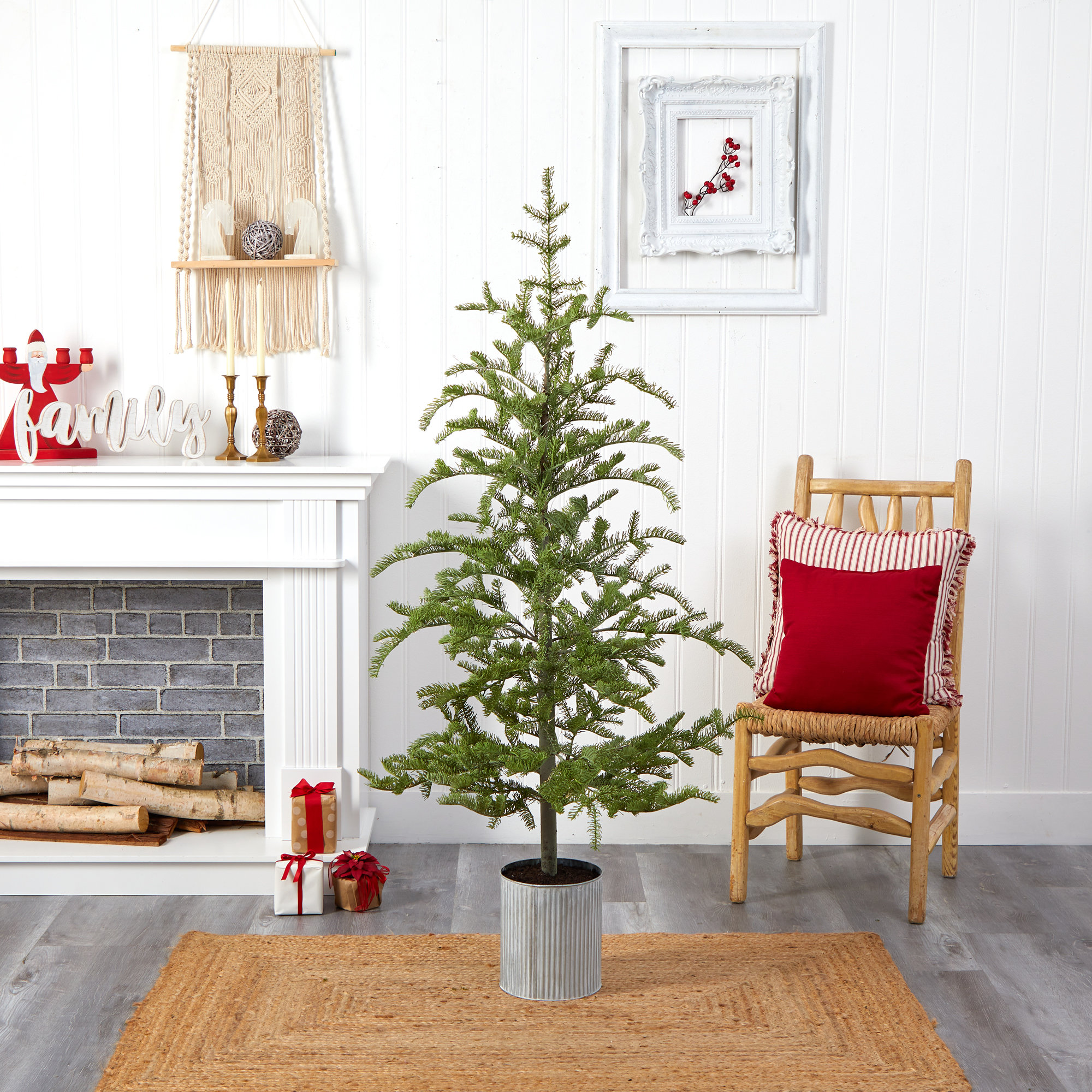 The Holiday Aisle® Green Pine Cashmere Christmas Tree with 150 LED ...