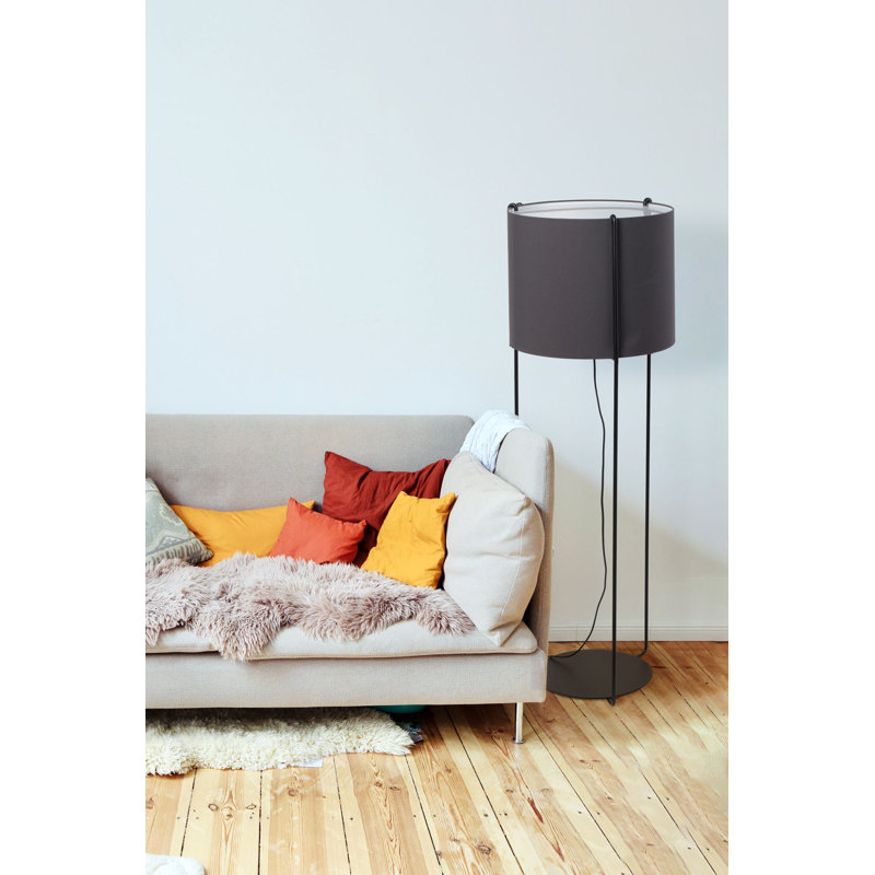 Drum Floor Lamp, Gray