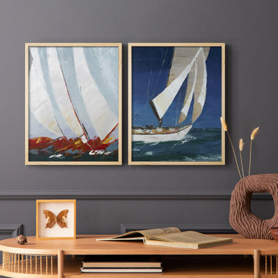 Gallery Racing the Wind, reproduction d'art encadrée de qualité supérieure - prête à être accrochée - aucun clou requis - aucun clou requis