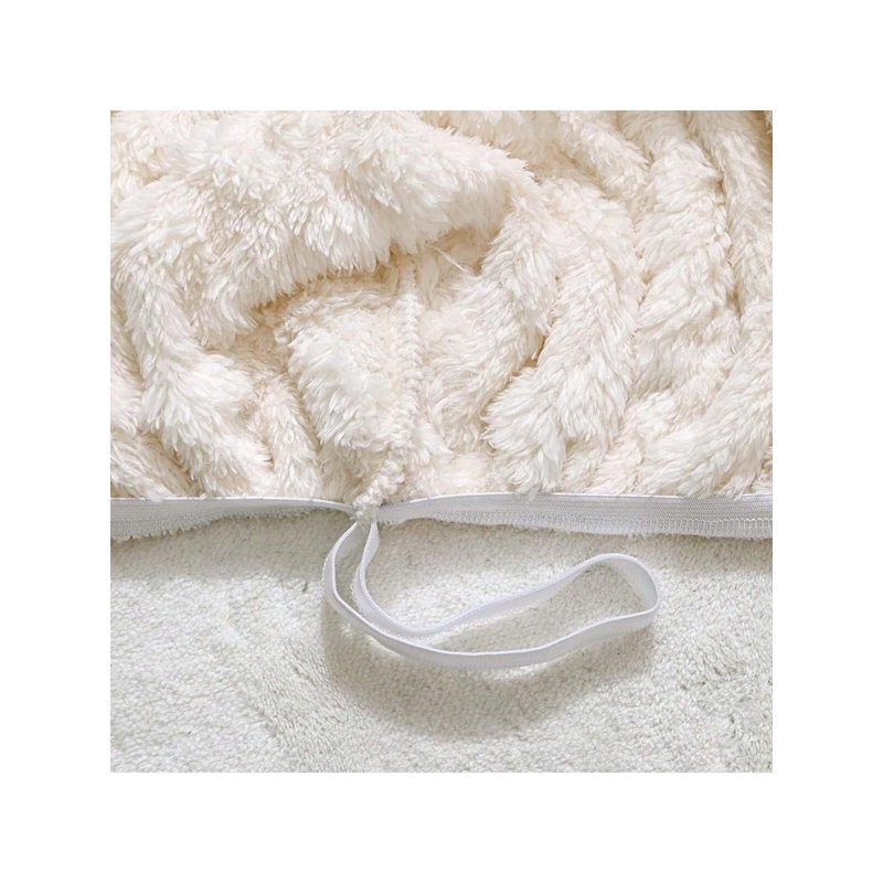 Faux Fur Sofa Slipcover, Beige, 2 pièces