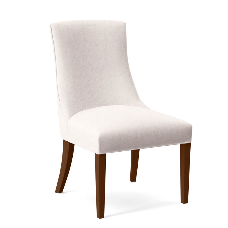 Tuxedo Slipper Dining Chair, White Sugar Performance; 0863-91, Coffee Finish