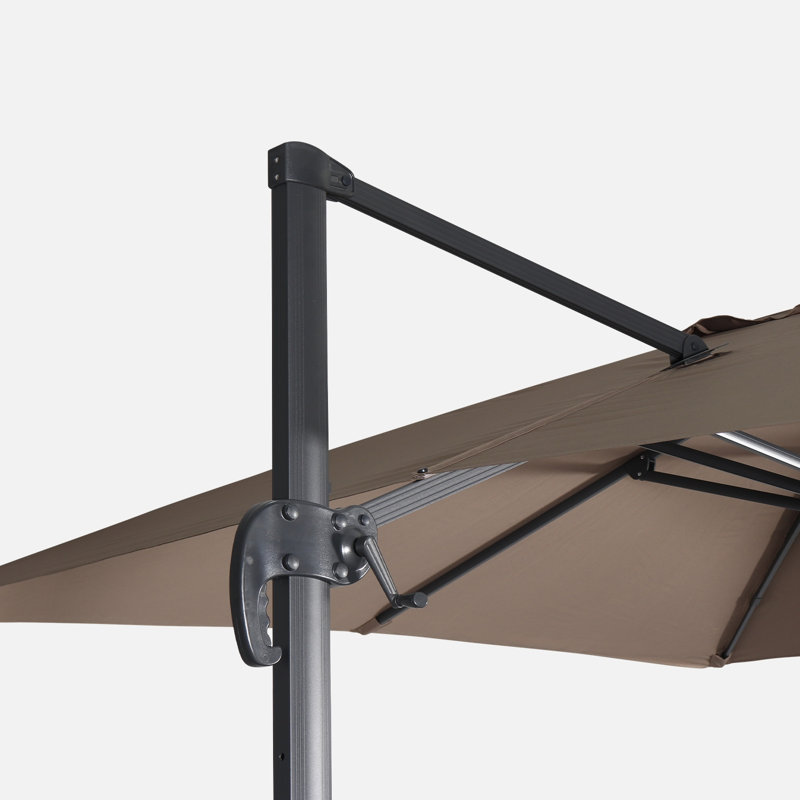 Brantson 380cm X 286cm Rectangular Cantilever Parasol, Brown