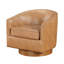 Chaise pivotante de style selle - base en bois, similicuir brun, sans inclinaison ni bascule 29,5 po Cuir et base profondément emballés-956468241
