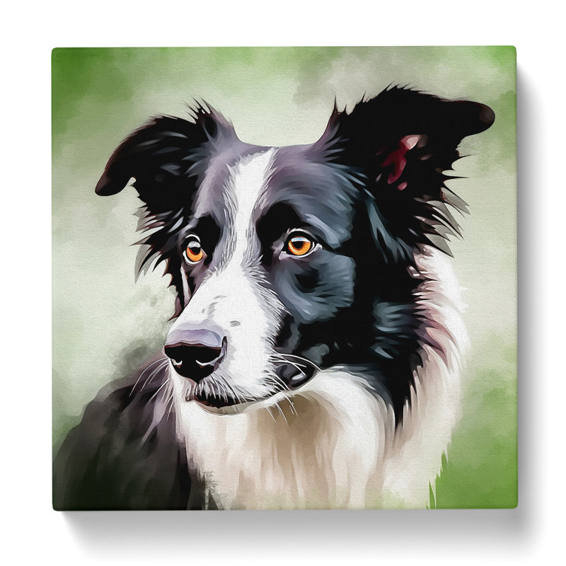Border Collie Digital Art - Wrapped Canvas, 50cm H x 50cm W x 3cm D