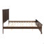 Structure de lit double avec tête de lit en bois, lit plateforme en métal robuste avec rangement sous le lit, sommier anti-bruit avec lattes, aucun sommier requis, brun rustique et noir