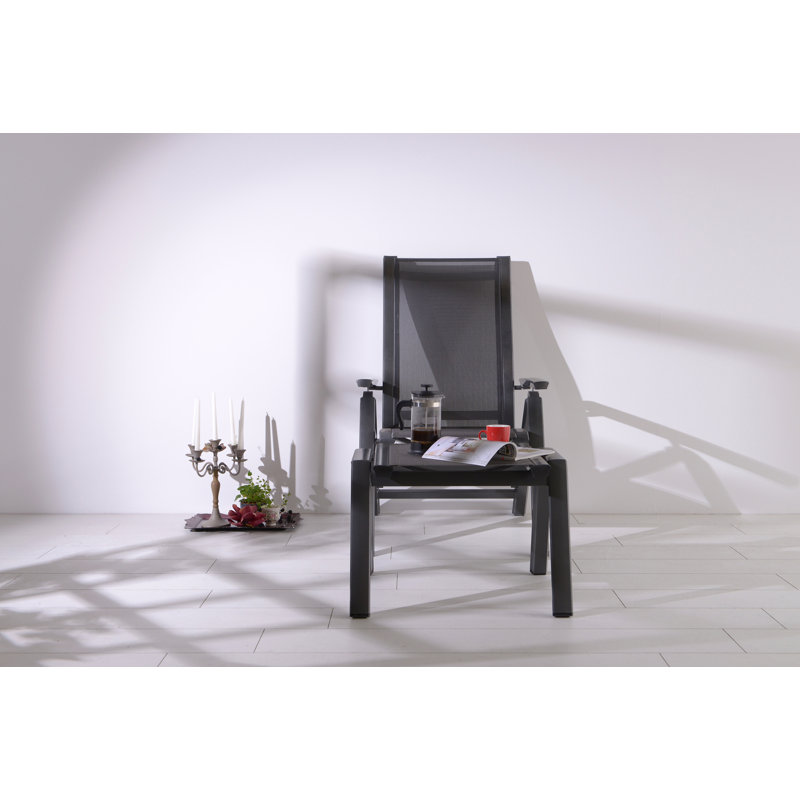 Getz Metal Outdoor Ottoman, Coal black