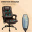 Fauteuil de bureau inclinable à haut dossier, fauteuil de massage à 6 points vibrants avec repose-pieds et télécommande-1216232654