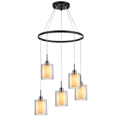 Lustre à plusieurs niveaux avec abat-jour 5 lumières Pittsfield