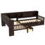 Lit plateforme en bois massif avec tiroirs et tablettes de rangement-930877844