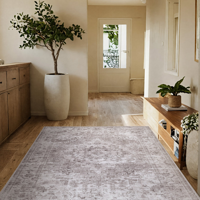 Tapis oriental lavable à la machine, Rectangulaire 8 pi x 10 pi