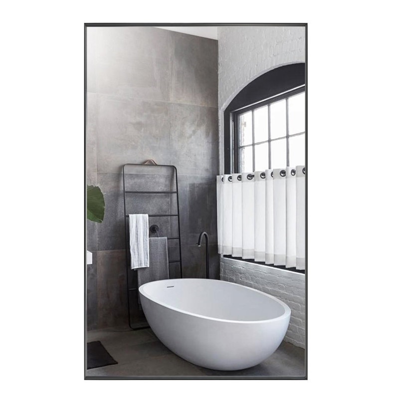 Miroir de salle de bain moderne et contemporain , Noir, noir, noir, noir, 40 po x 24 po