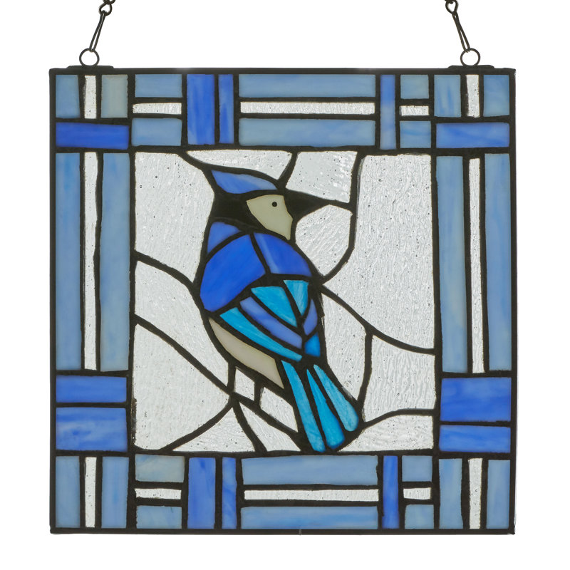 Panneau de vitrail en verre coloré 11 "H Jay