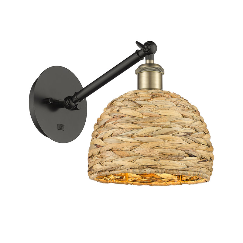 Mattson Steel Armed Sconce, Black Antique Brass