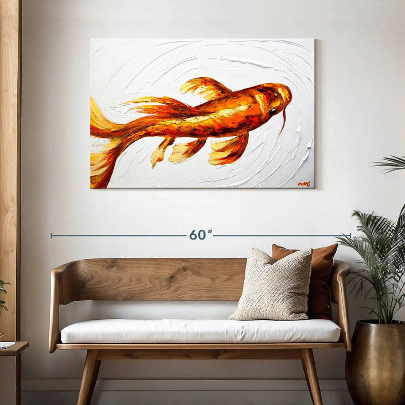 Poisson koi orange, H 30 po x l 45 po